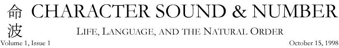 CHARACTER SOUND & NUMBER DISCOURSING LANGUAGE, LIFE, AND THE NATURAL ORDER